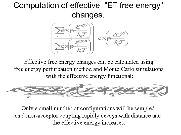 Computation of effective “ET free energy” changes. Effective free energy changes can be calculated