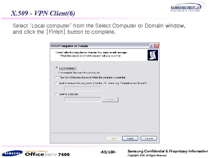 X. 509 - VPN Client(6) Select ‘Local computer’ from the Select Computer or Domain