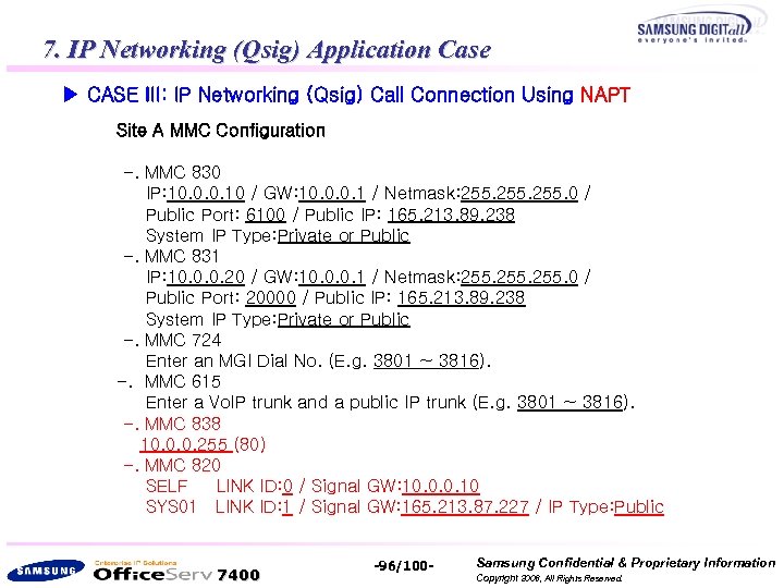 7. IP Networking (Qsig) Application Case ▶ CASE III: IP Networking (Qsig) Call Connection