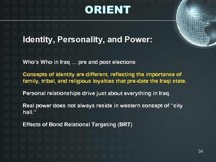 ORIENT Identity, Personality, and Power: Who’s Who in Iraq … pre and post elections