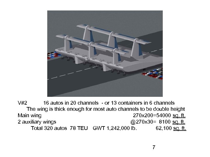 V#2 16 autos in 20 channels - or 13 containers in 6 channels The