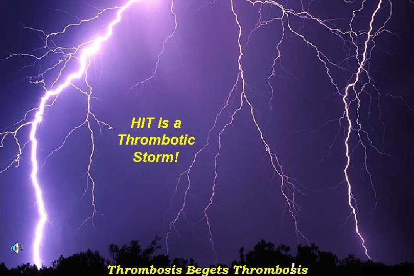 HIT is a Thrombotic Storm! Thrombosis Begets Thrombosis ! 