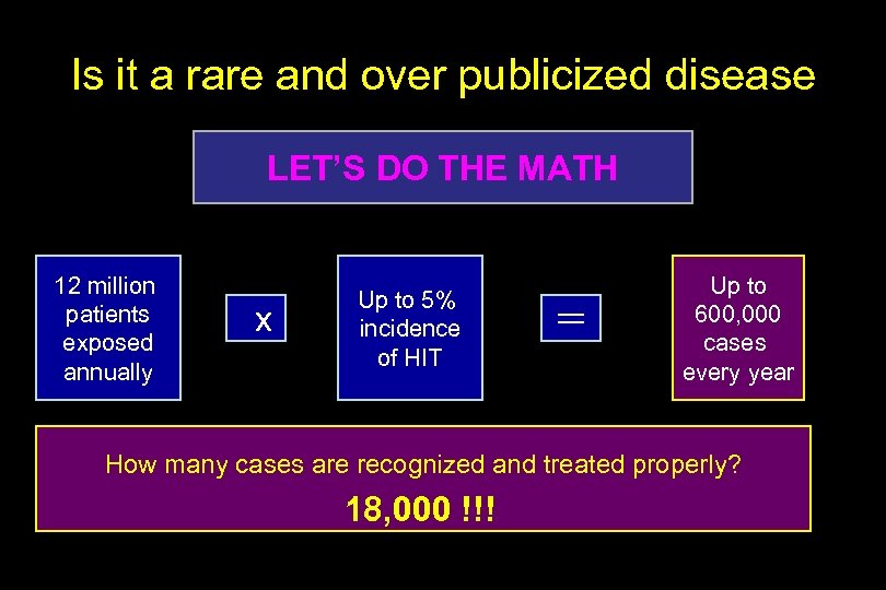 Is it a rare and over publicized disease LET’S DO THE MATH 12 million