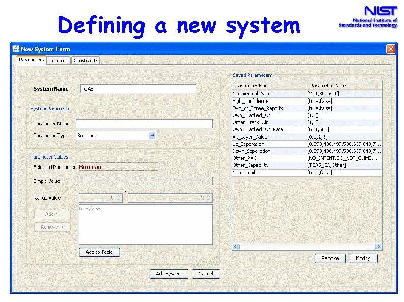 Defining a new system 
