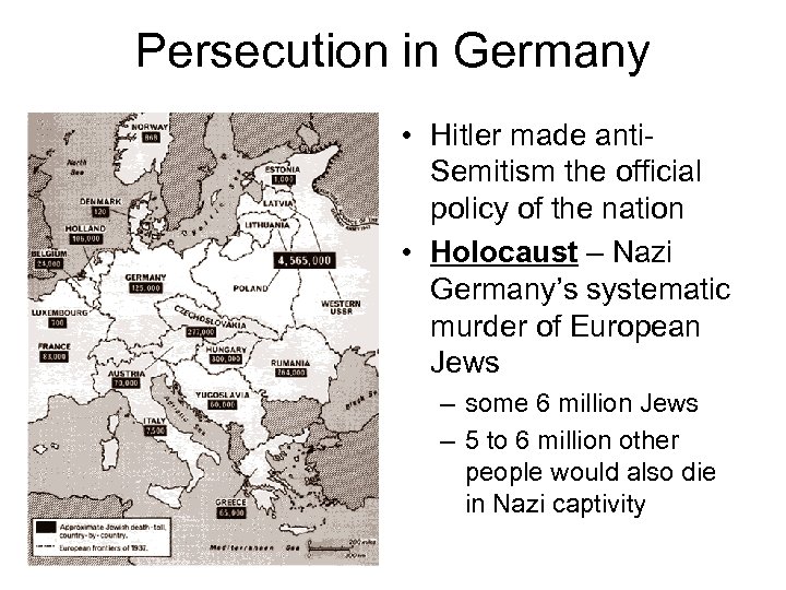 Persecution in Germany • Hitler made anti. Semitism the official policy of the nation