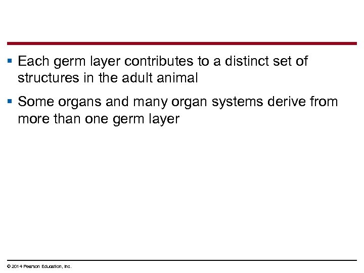 § Each germ layer contributes to a distinct set of structures in the adult