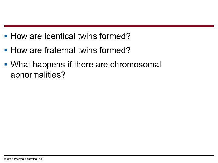 § How are identical twins formed? § How are fraternal twins formed? § What