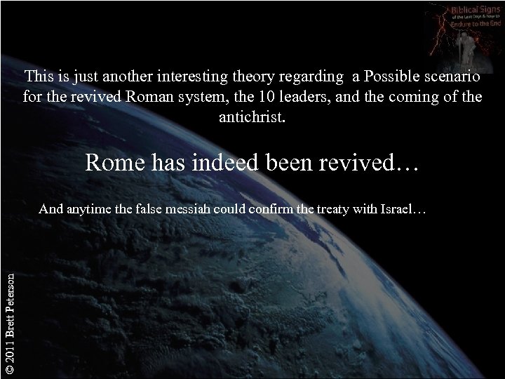 This is just another interesting theory regarding a Possible scenario for the revived Roman