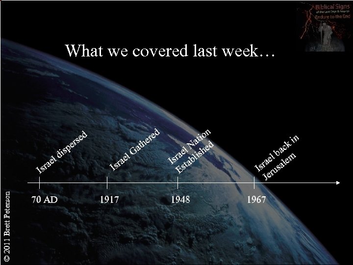 What we covered last week… © 2011 Brett Peterson ed ers p dis el