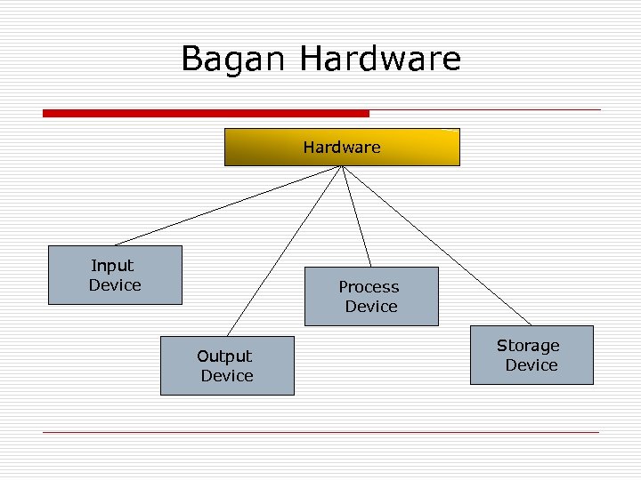 Bagan Hardware Input Device Process Device Output Device Storage Device 