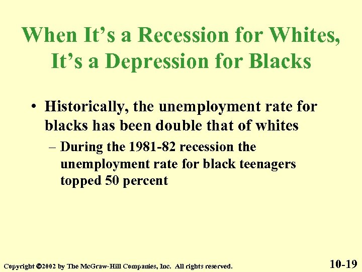 When It’s a Recession for Whites, It’s a Depression for Blacks • Historically, the