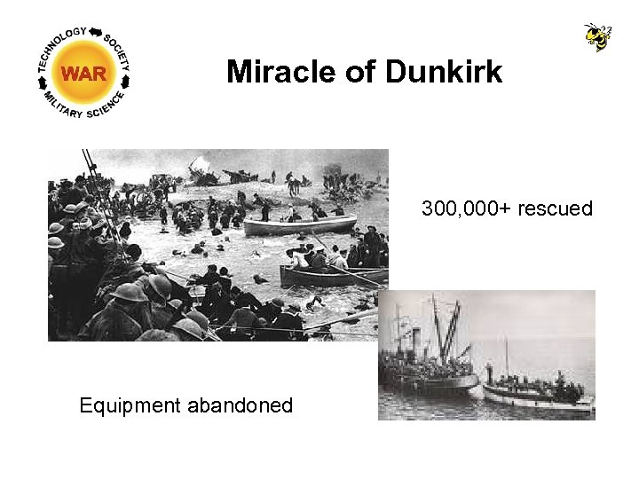 Miracle of Dunkirk 300, 000+ rescued Equipment abandoned 