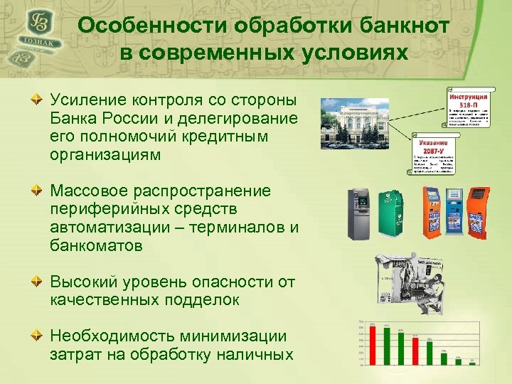 Особенности обработки банкнот в современных условиях Усиление контроля со стороны Банка России и делегирование