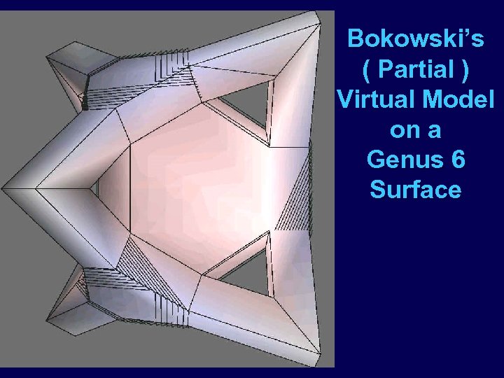 Bokowski’s ( Partial ) Virtual Model on a Genus 6 Surface 