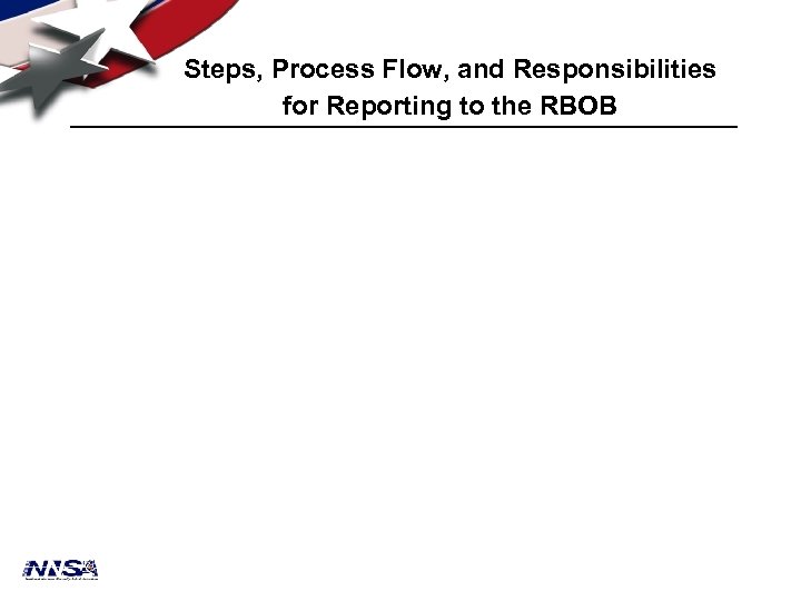 Steps, Process Flow, and Responsibilities for Reporting to the RBOB 