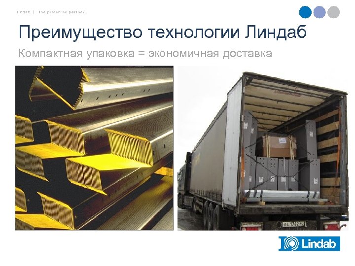 Преимущество технологии Линдаб Компактная упаковка = экономичная доставка 