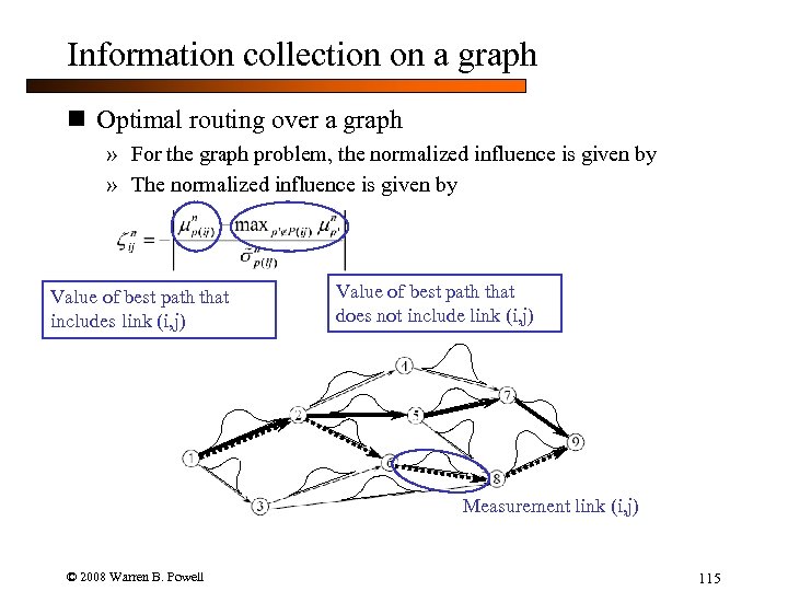 Information collection on a graph n Optimal routing over a graph » For the