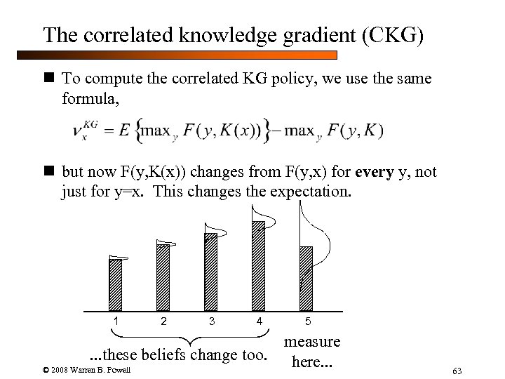 The correlated knowledge gradient (CKG) n To compute the correlated KG policy, we use