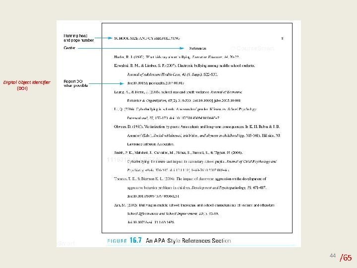 Digital Object Identifier (DOI) 44 /65 