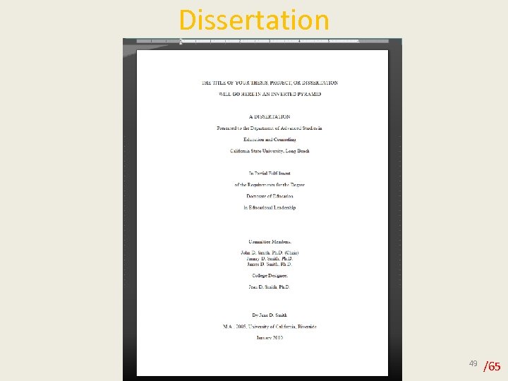 Dissertation 49 /65 