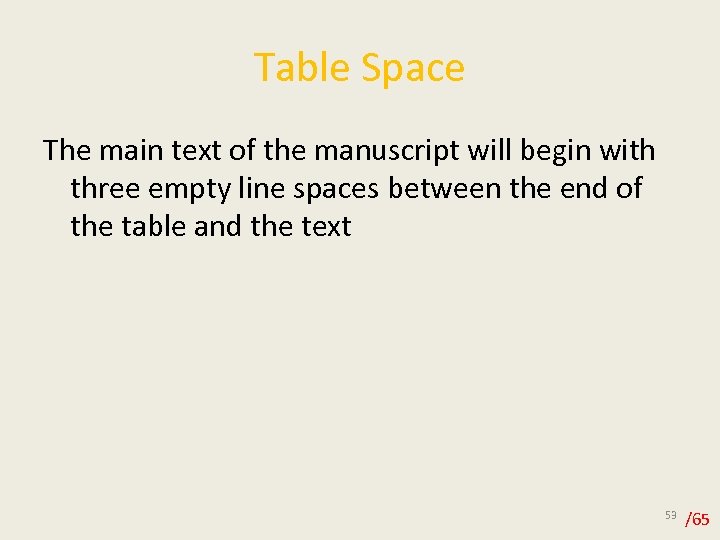 Table Space The main text of the manuscript will begin with three empty line