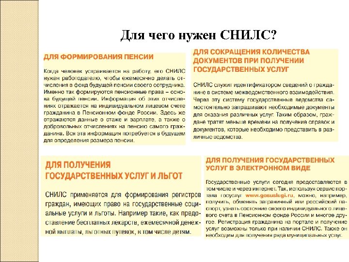 Для чего нужен СНИЛС? 