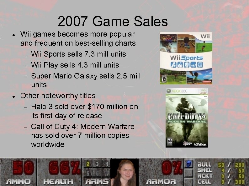 2007 Game Sales Wii games becomes more popular and frequent on best-selling charts Wii