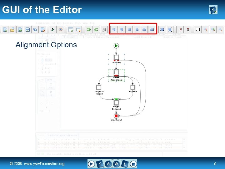 GUI of the Editor Alignment Options real a university for the © 2009, www.