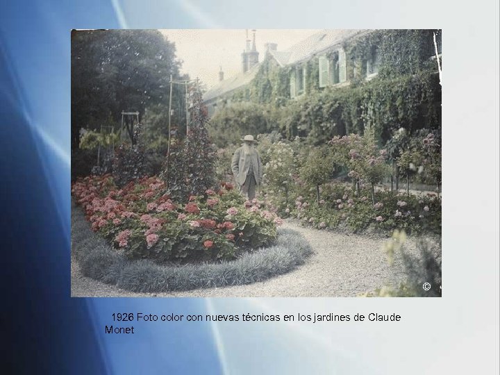 1926 Foto color con nuevas técnicas en los jardines de Claude Monet 