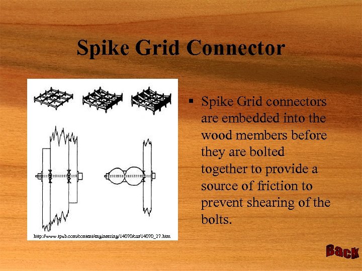 Spike Grid Connector § Spike Grid connectors are embedded into the wood members before