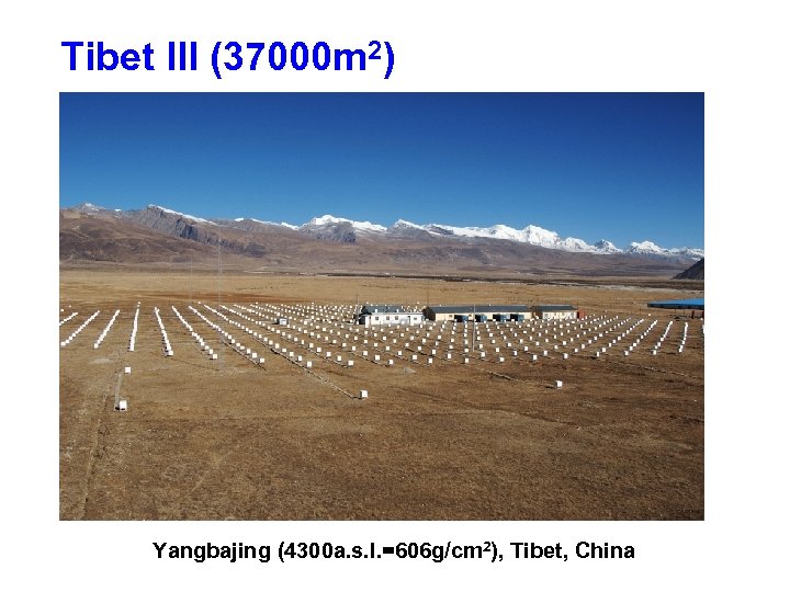 Tibet III (37000 m 2) Yangbajing (4300 a. s. l. =606 g/cm 2), Tibet,