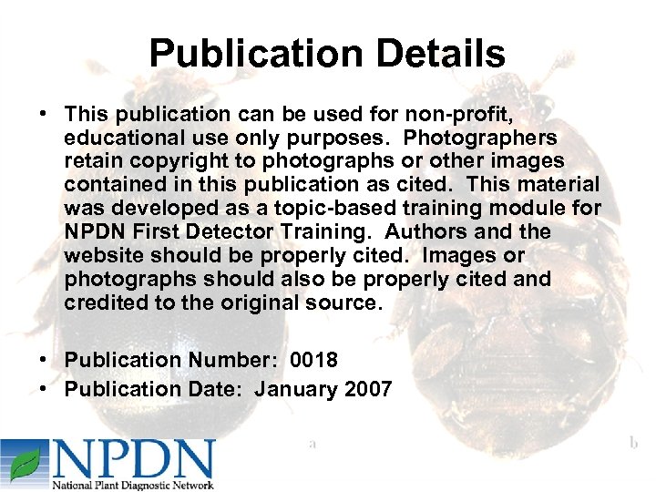 Publication Details • This publication can be used for non-profit, educational use only purposes.