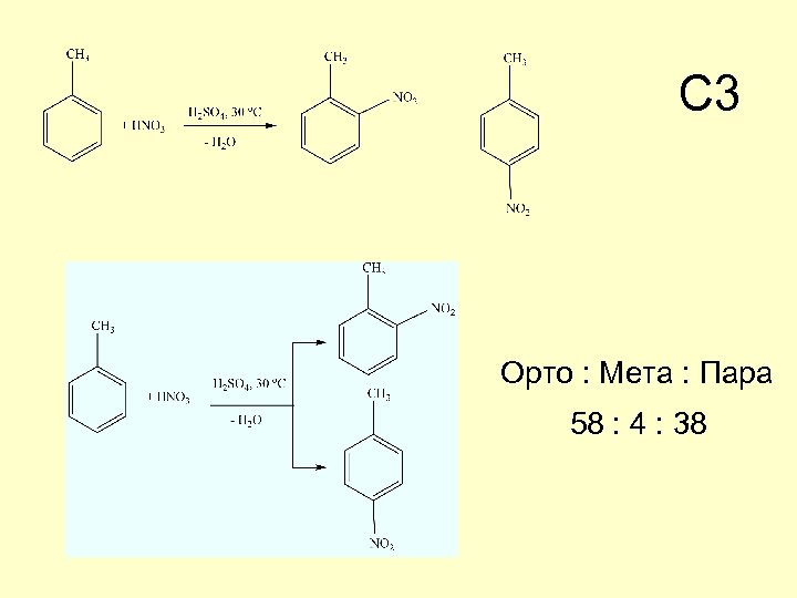 С 3 Орто : Мета : Пара 58 : 4 : 38 