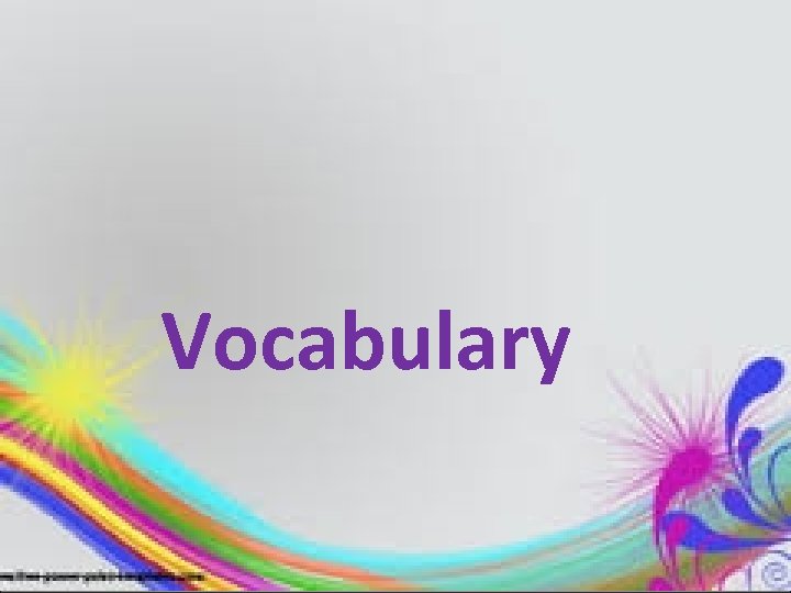 Vocabulary 