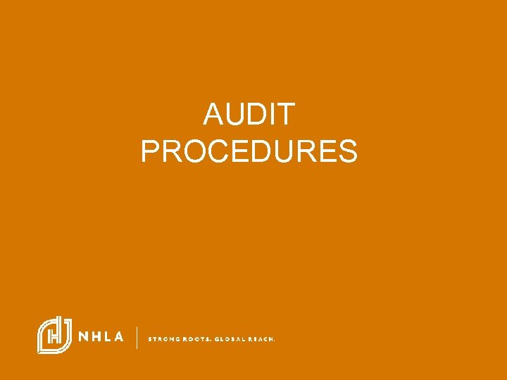 AUDIT PROCEDURES 