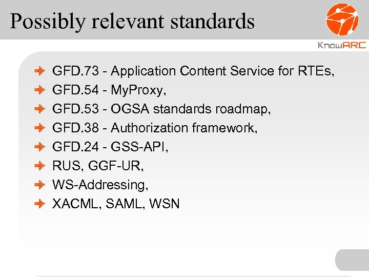 Possibly relevant standards GFD. 73 - Application Content Service for RTEs, GFD. 54 -