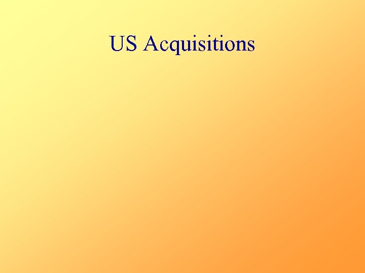 US Acquisitions 
