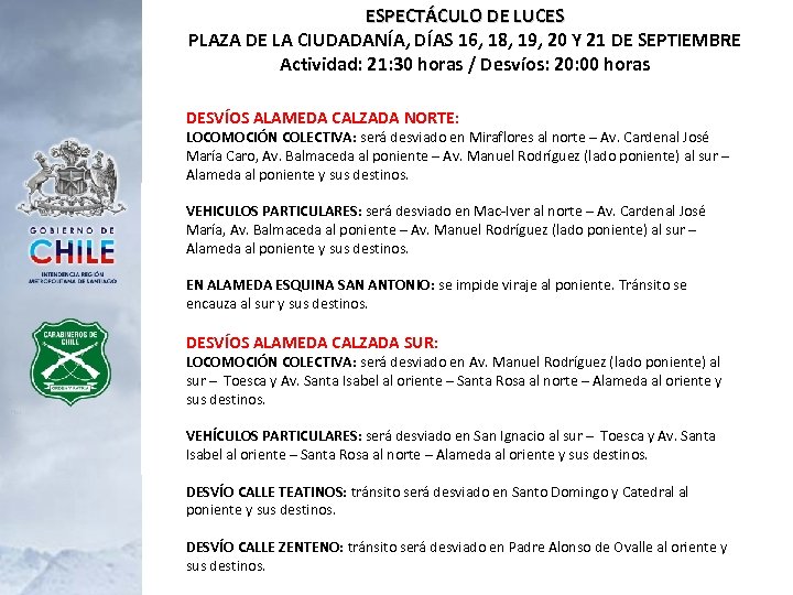 ESPECTÁCULO DE LUCES PLAZA DE LA CIUDADANÍA, DÍAS 16, 18, 19, 20 Y 21