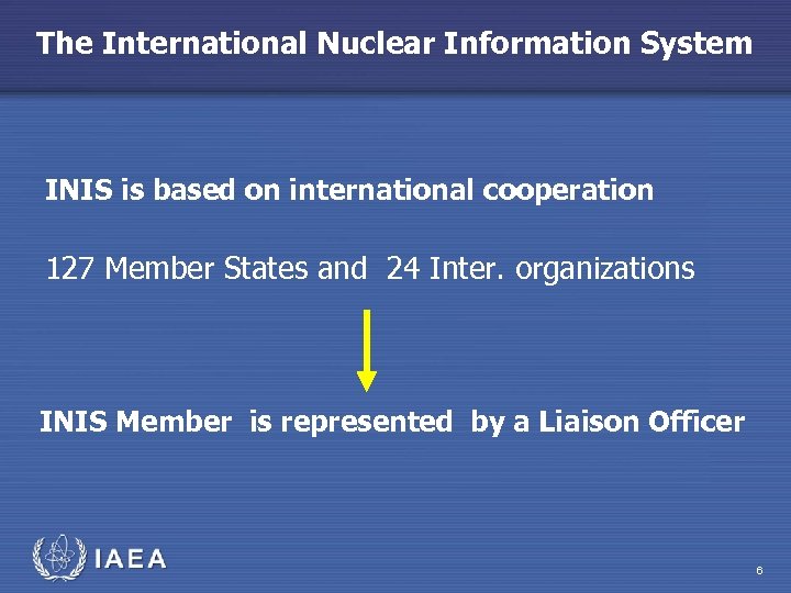 The International Nuclear Information System INIS is based on international cooperation 127 Member States