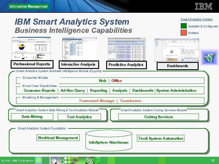 IBM Smart Analytics System Installed & Configured Business Intelligence Capabilities Professional Reports Interactive Analysis