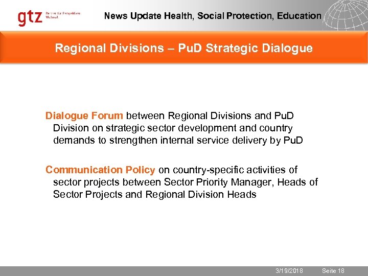 News Update Health, Social Protection, Education Regional Divisions – Pu. D Strategic Dialogue Forum