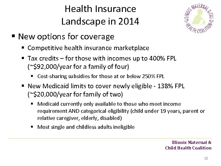 Health Insurance Landscape in 2014 § New options for coverage § Competitive health insurance
