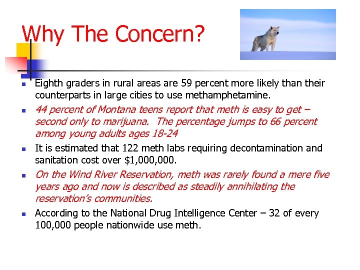 Why The Concern? n n n Eighth graders in rural areas are 59 percent