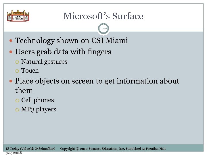 Microsoft’s Surface 10 -72 Technology shown on CSI Miami Users grab data with fingers