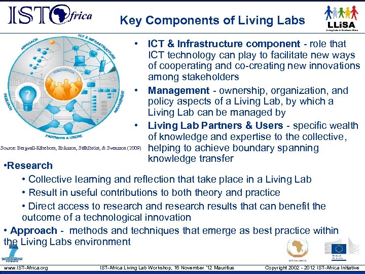 Key Components of Living Labs • ICT & Infrastructure component - role that ICT