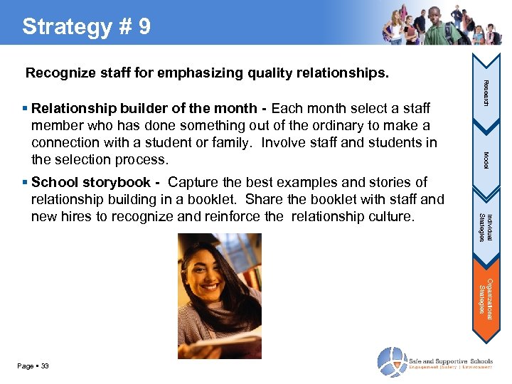 Strategy # 9 Individual Strategies School storybook - Capture the best examples and stories