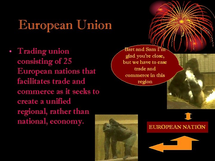 European Union • Trading union consisting of 25 European nations that facilitates trade and