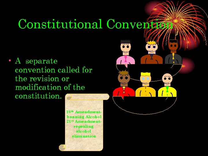 Constitutional Convention • A separate convention called for the revision or modification of the