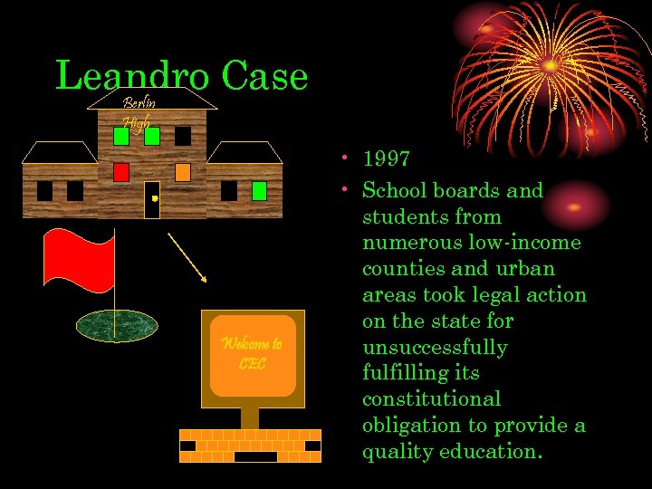 Leandro Case Berlin High Welcome to CEC • 1997 • School boards and students