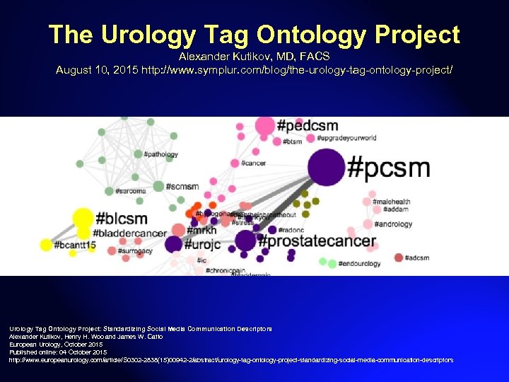 The Urology Tag Ontology Project Alexander Kutikov, MD, FACS August 10, 2015 http: //www.